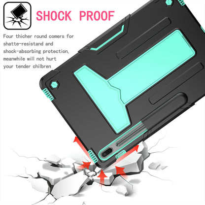 Foldable T-shaped Kickstand PC Silicone Shock-Proof Cover Protector for Samsung Galaxy Tab S7 FE