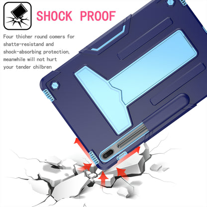 Foldable T-shaped Kickstand PC Silicone Shock-Proof Cover Protector for Samsung Galaxy Tab S7 FE