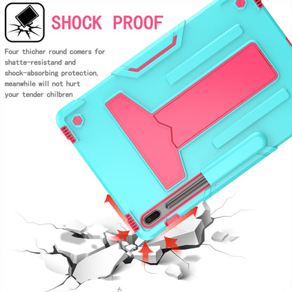 Foldable T-shaped Kickstand PC Silicone Shock-Proof Cover Protector for Samsung Galaxy Tab S7 FE