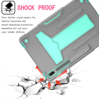 Foldable T-shaped Kickstand PC Silicone Shock-Proof Cover Protector for Samsung Galaxy Tab S7 FE