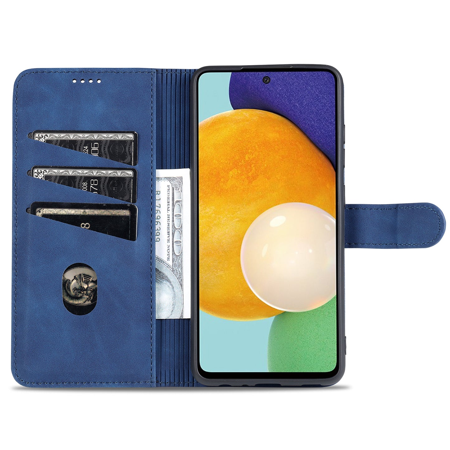AZNS PU Leather Phone Cover Case with Wallet for Samsung Galaxy A52 4G/5G / A52s 5G