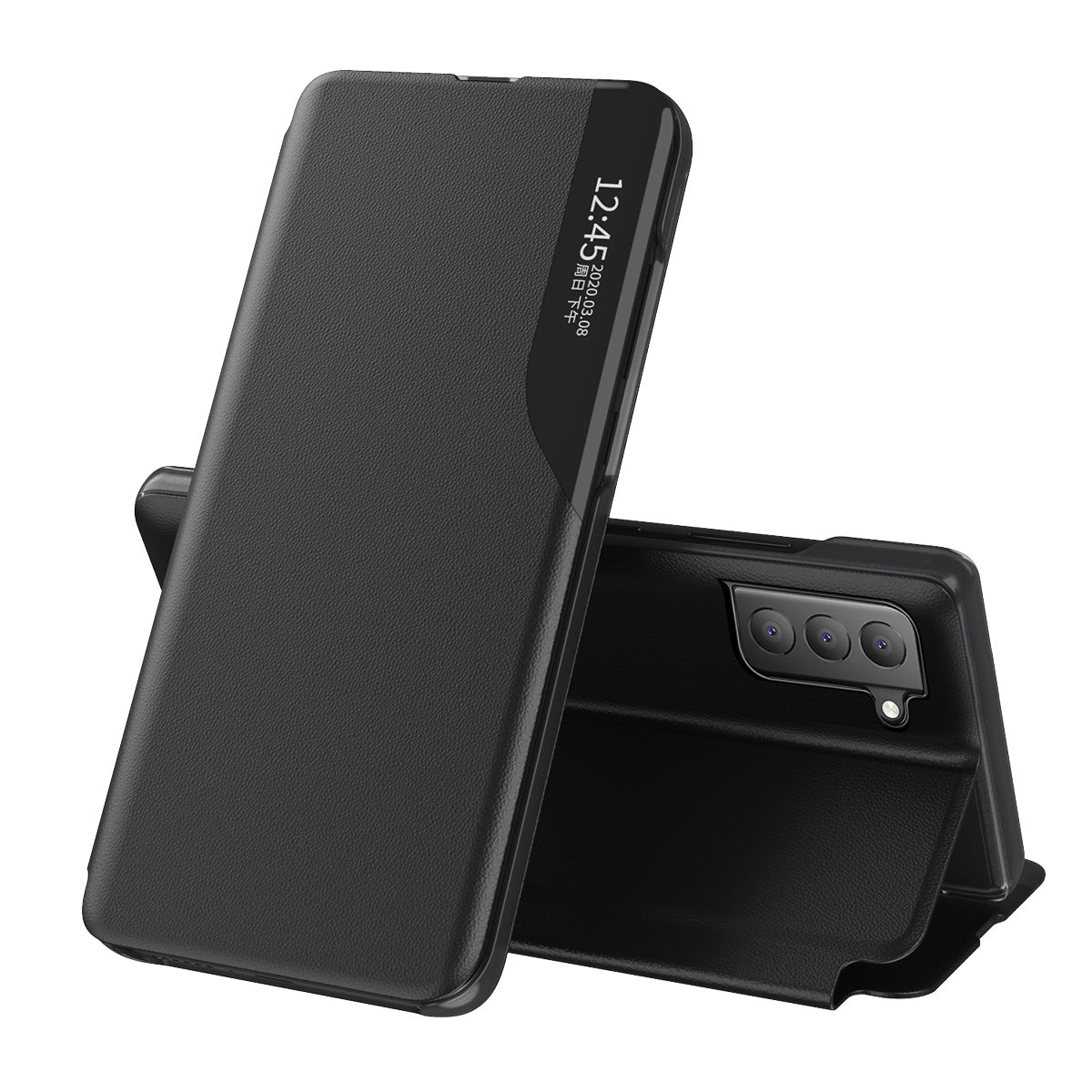 Full Protection Flip Leather View Window Phone Stand Case Cover for Samsung Galaxy S21 FE
