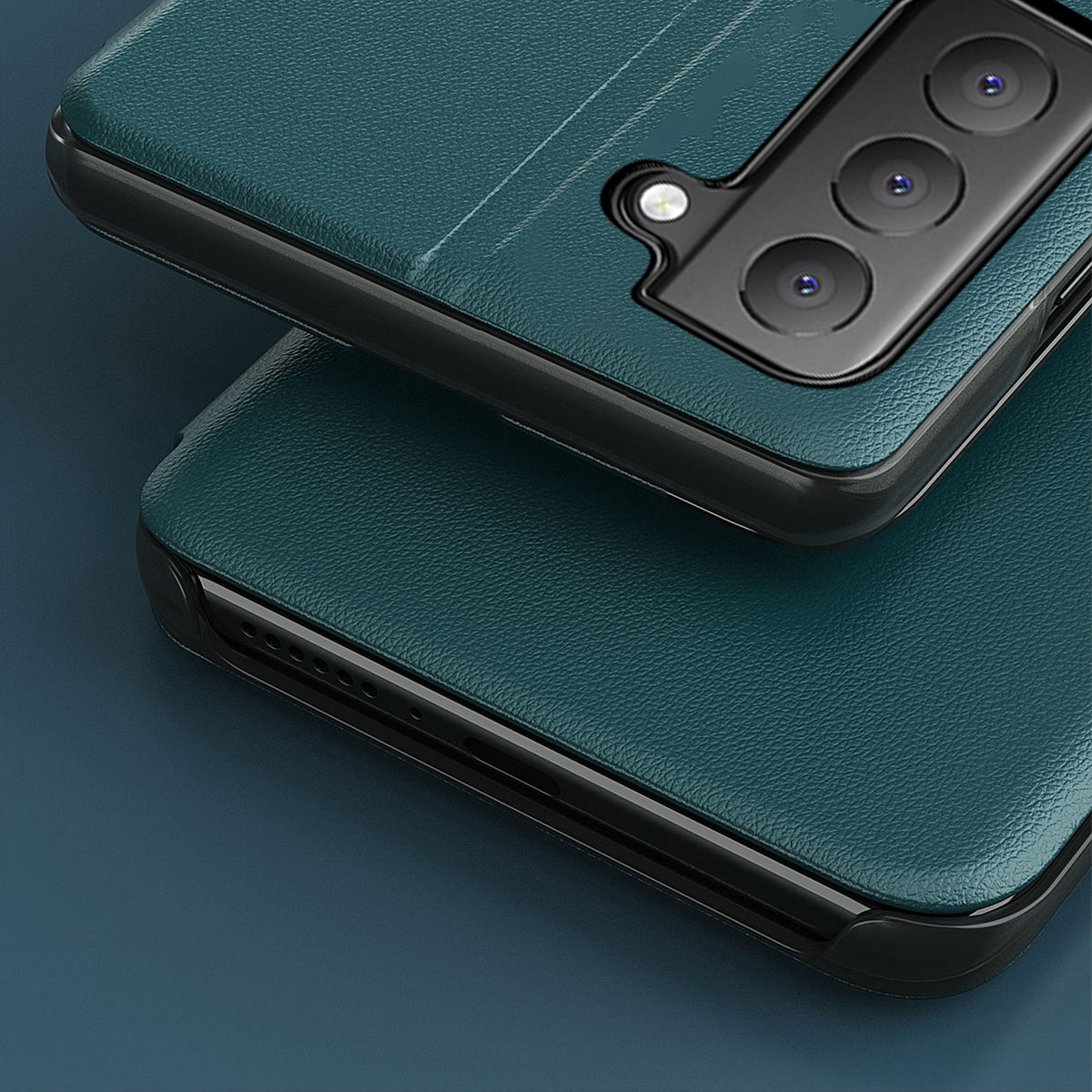 Full Protection Flip Leather View Window Phone Stand Case Cover for Samsung Galaxy S21 FE