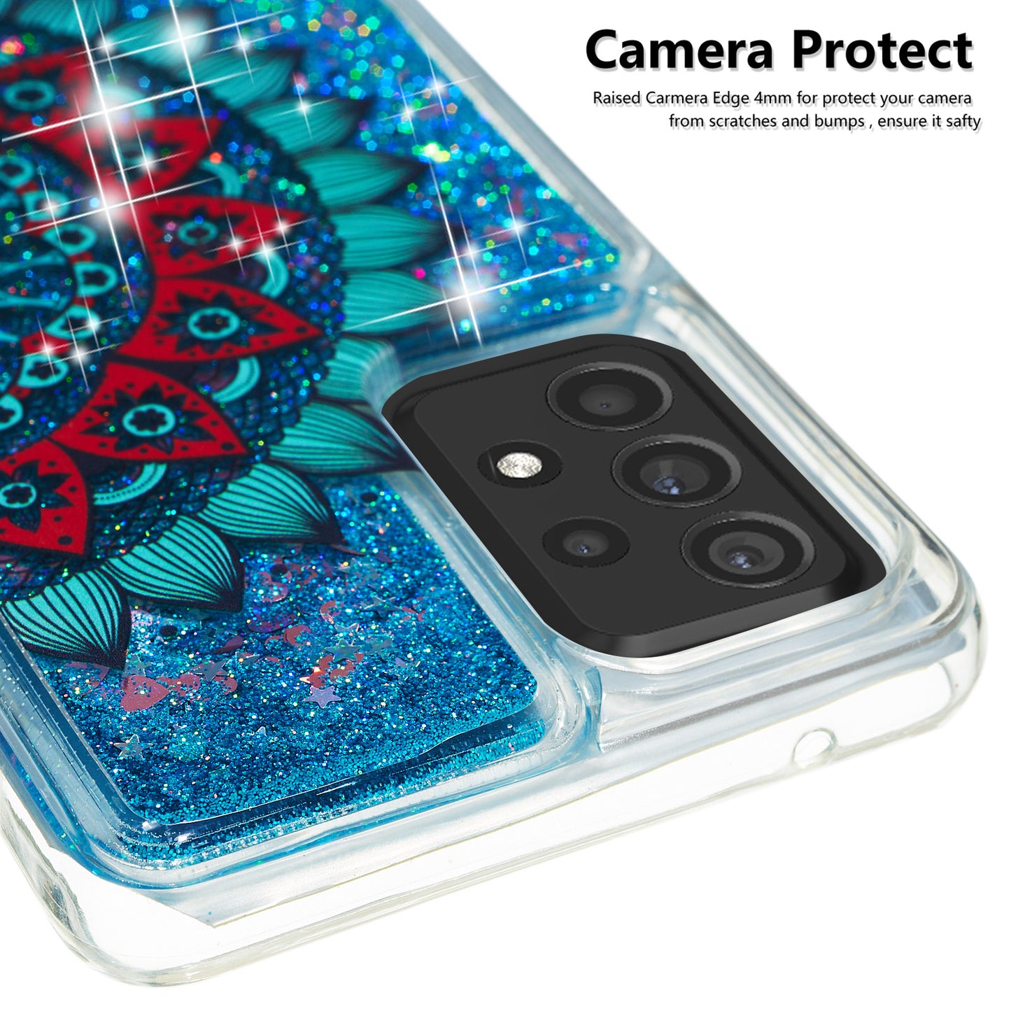 Stylish Pattern Printing Shiny Powder Quicksand TPU Case for Samsung Galaxy A52 4G/5G / A52s 5G