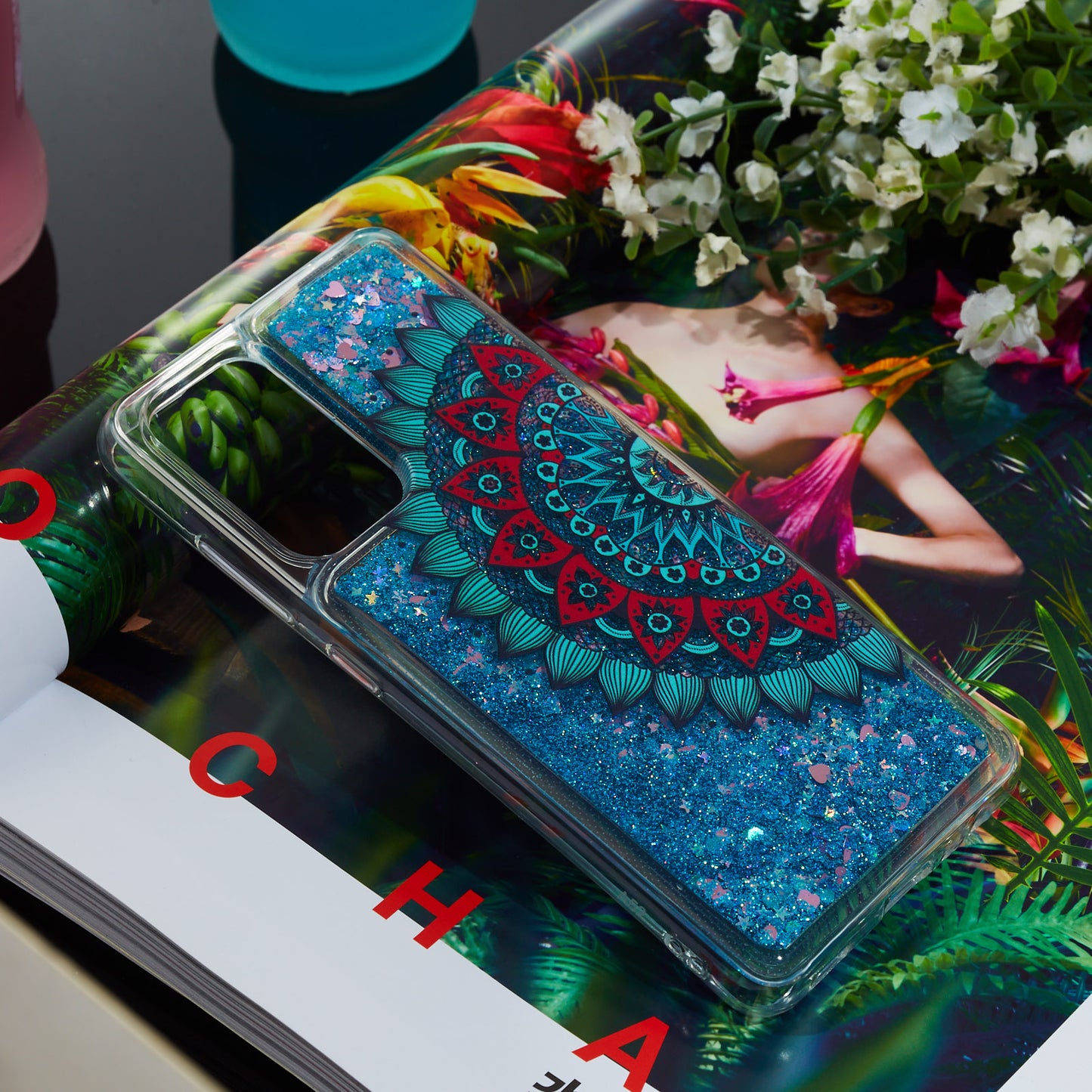 Stylish Pattern Printing Shiny Powder Quicksand TPU Case for Samsung Galaxy A52 4G/5G / A52s 5G