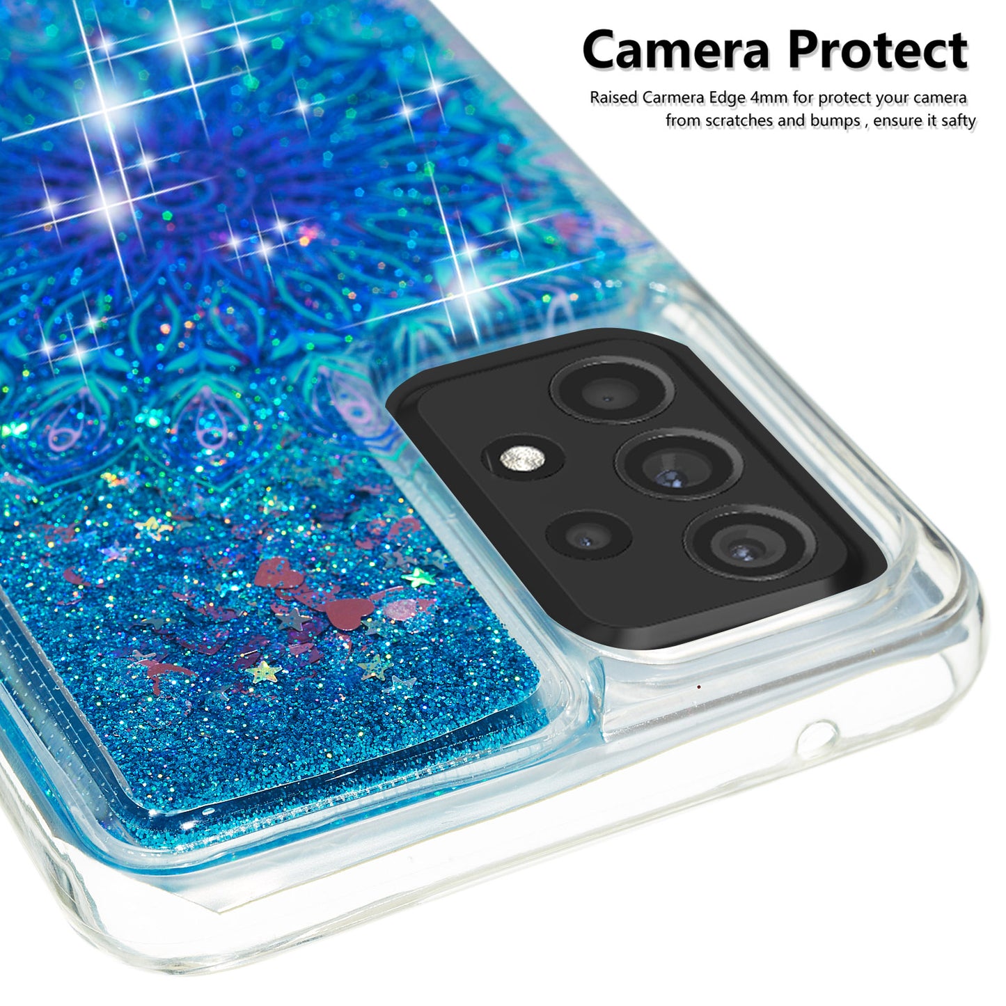 Stylish Pattern Printing Shiny Powder Quicksand TPU Case for Samsung Galaxy A52 4G/5G / A52s 5G
