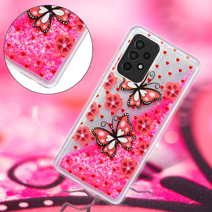 Stylish Pattern Printing Shiny Powder Quicksand TPU Case for Samsung Galaxy A52 4G/5G / A52s 5G