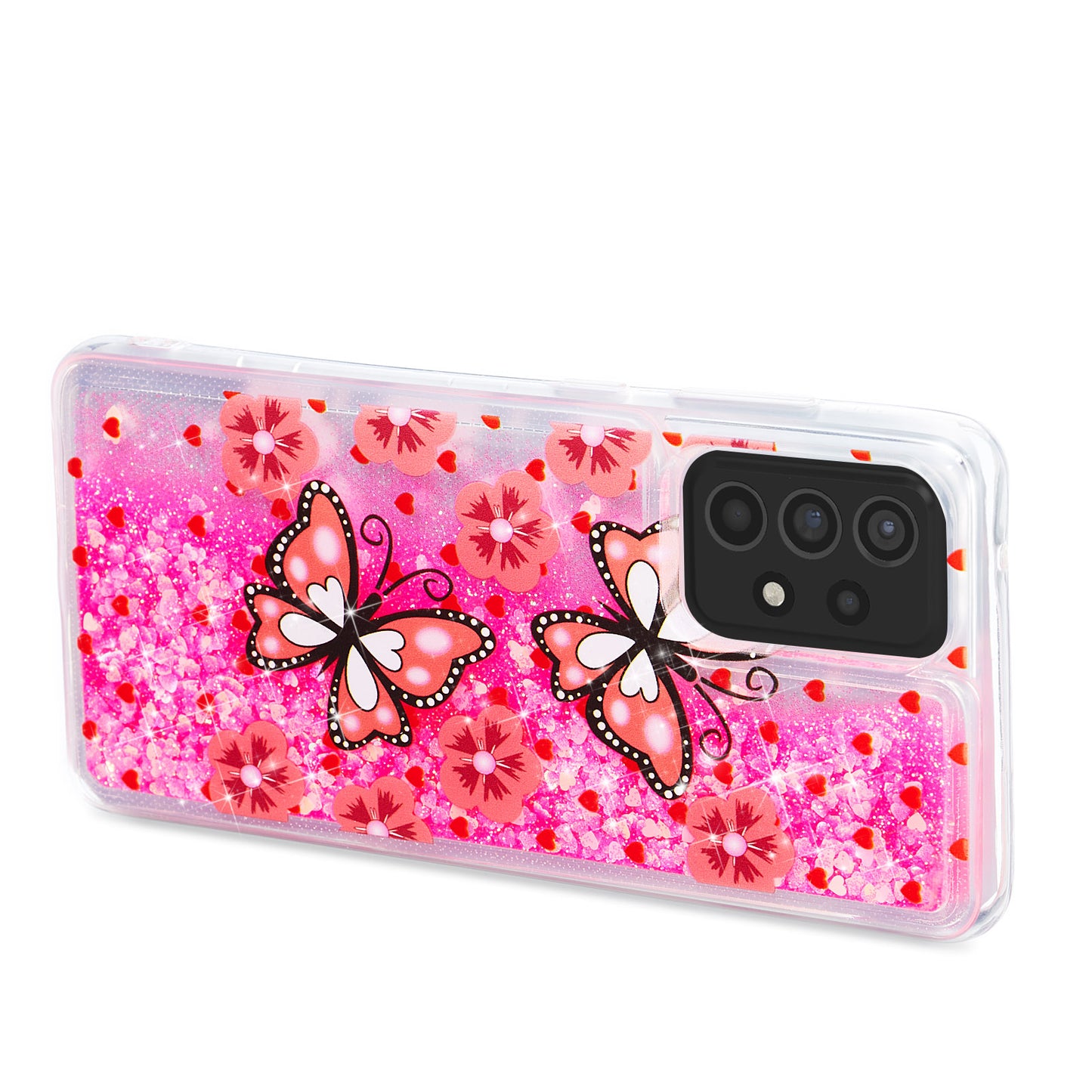 Stylish Pattern Printing Shiny Powder Quicksand TPU Case for Samsung Galaxy A52 4G/5G / A52s 5G