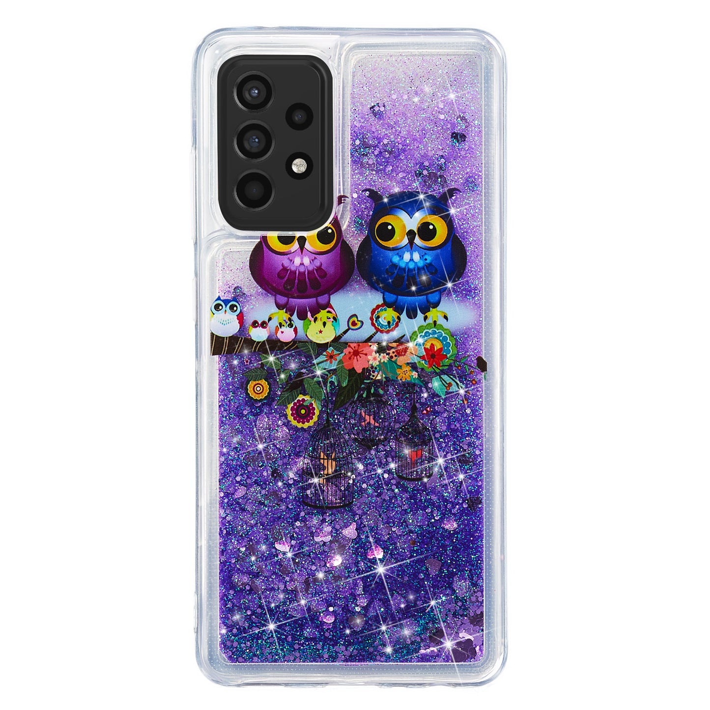 Stylish Pattern Printing Shiny Powder Quicksand TPU Case for Samsung Galaxy A52 4G/5G / A52s 5G