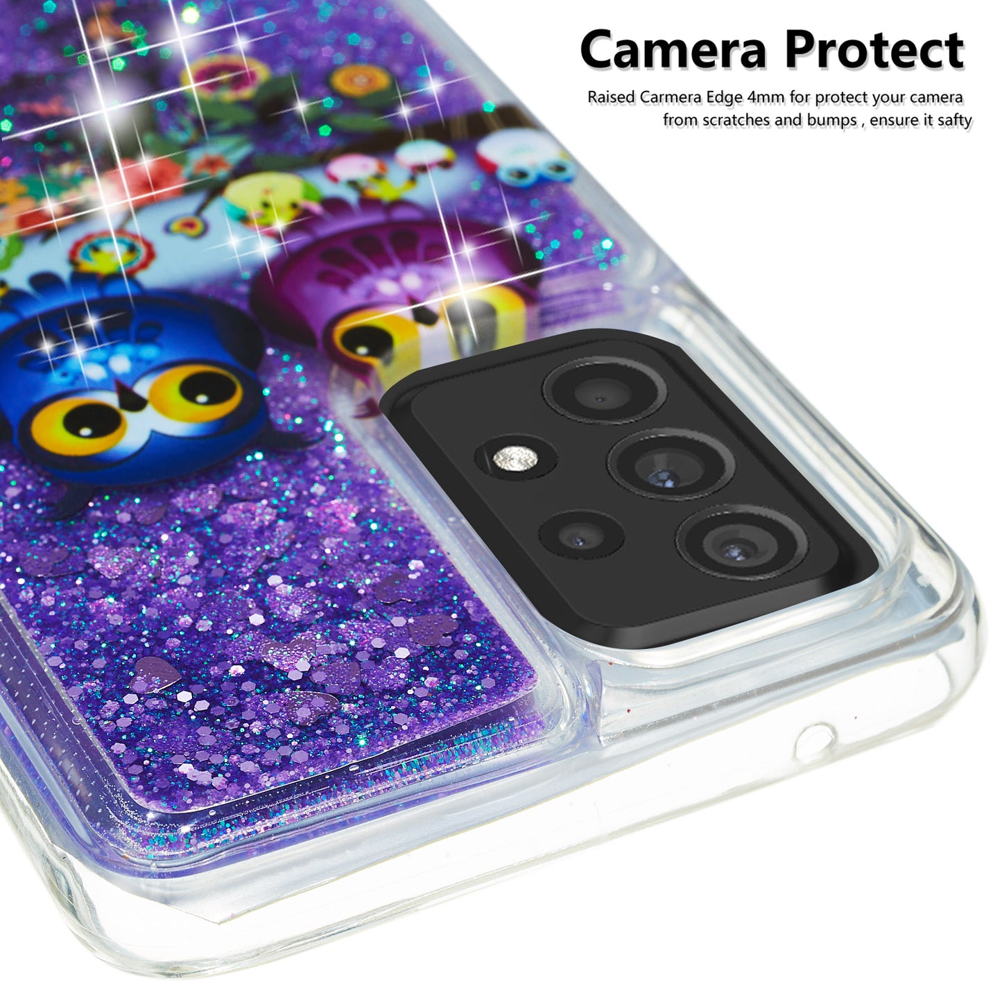 Stylish Pattern Printing Shiny Powder Quicksand TPU Case for Samsung Galaxy A52 4G/5G / A52s 5G