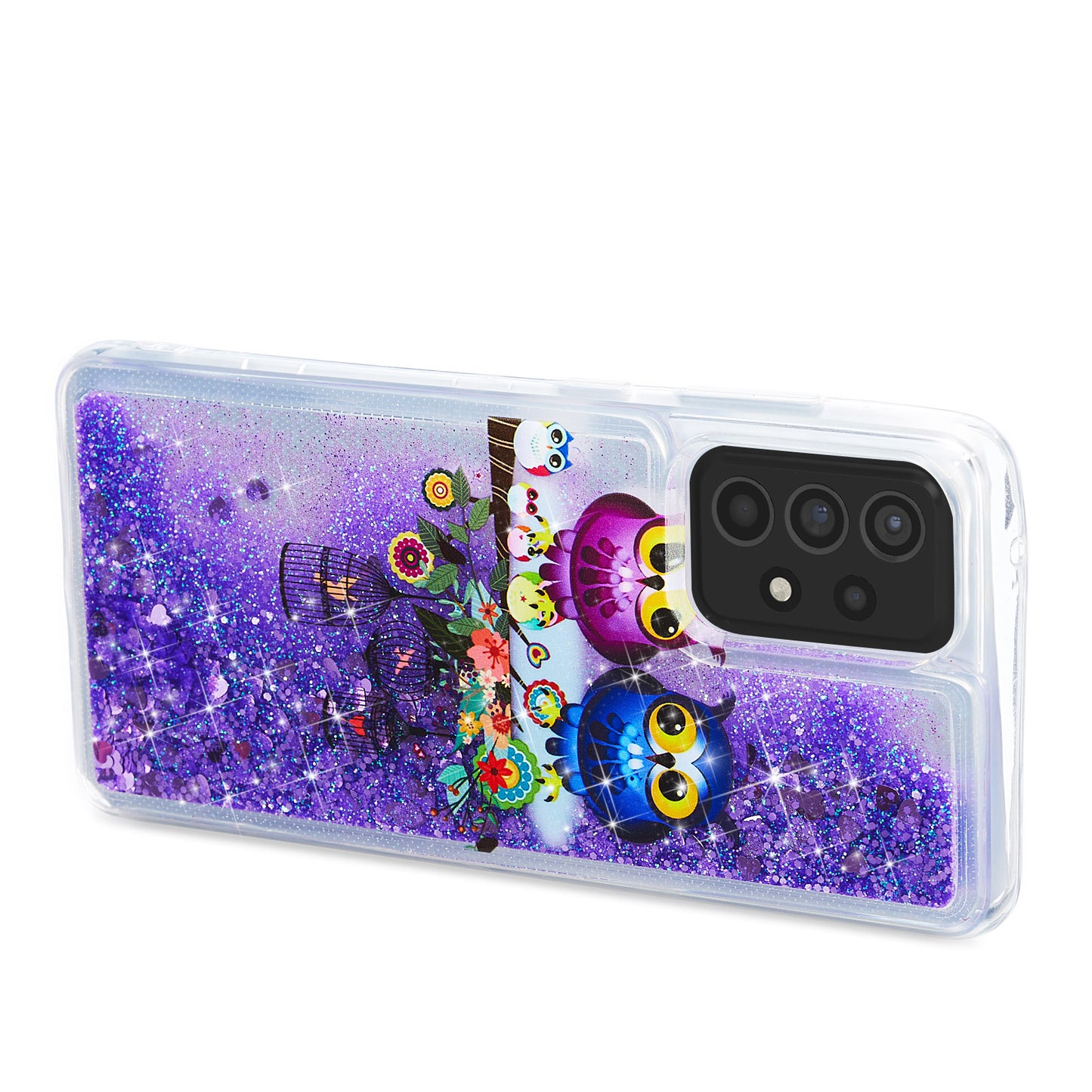 Stylish Pattern Printing Shiny Powder Quicksand TPU Case for Samsung Galaxy A52 4G/5G / A52s 5G