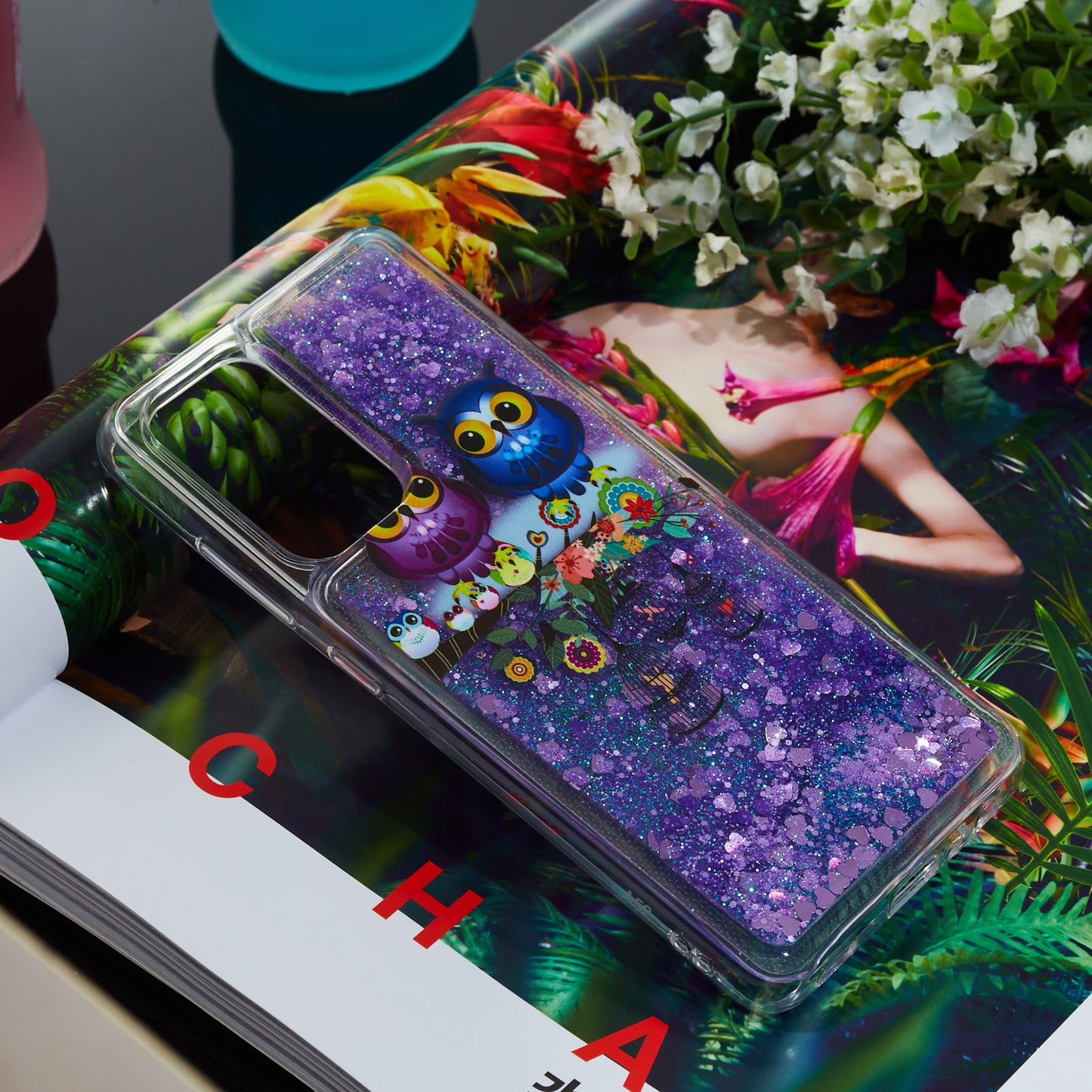 Stylish Pattern Printing Shiny Powder Quicksand TPU Case for Samsung Galaxy A52 4G/5G / A52s 5G