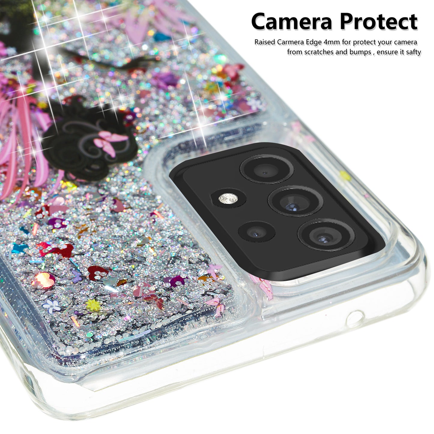 Stylish Pattern Printing Shiny Powder Quicksand TPU Case for Samsung Galaxy A52 4G/5G / A52s 5G