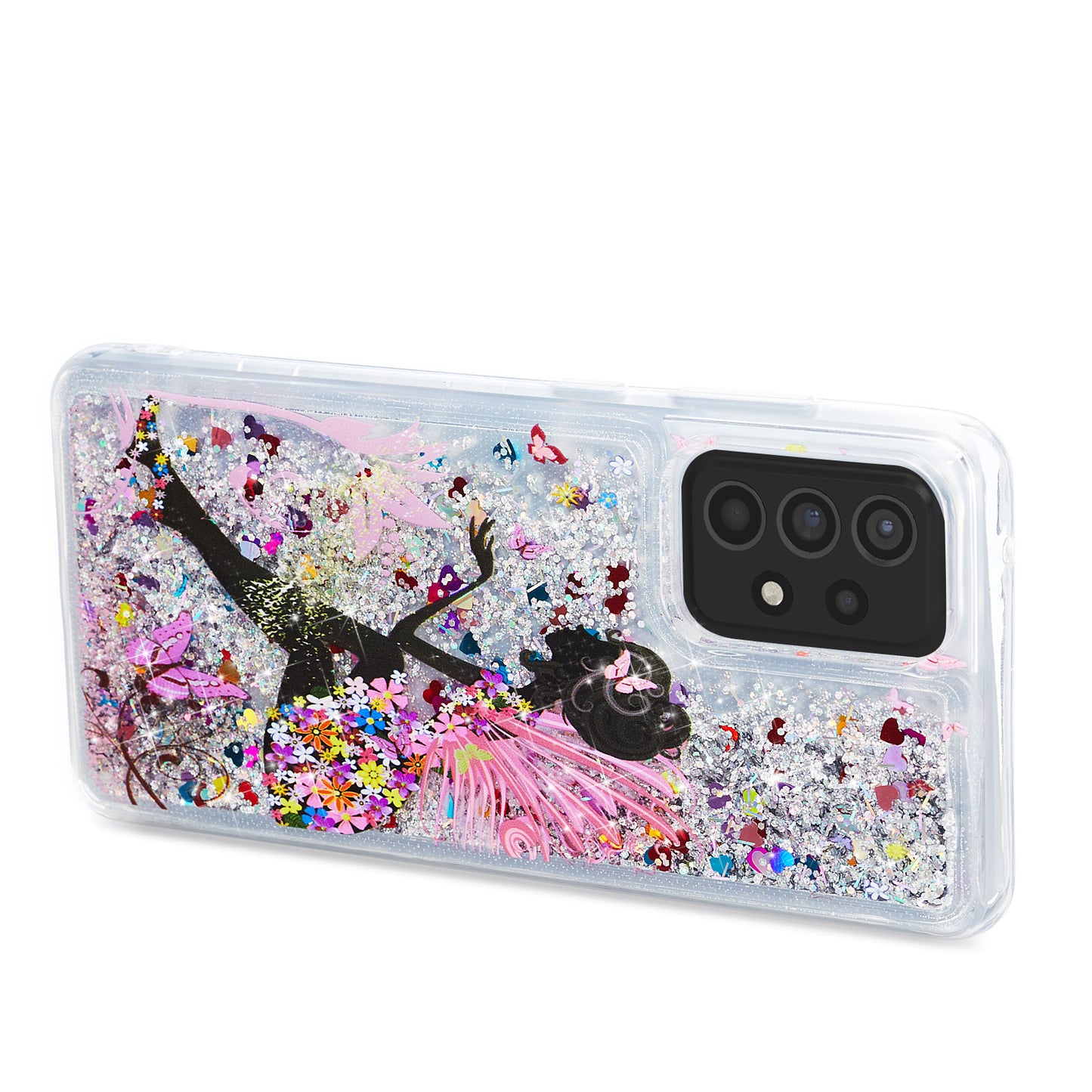 Stylish Pattern Printing Shiny Powder Quicksand TPU Case for Samsung Galaxy A52 4G/5G / A52s 5G