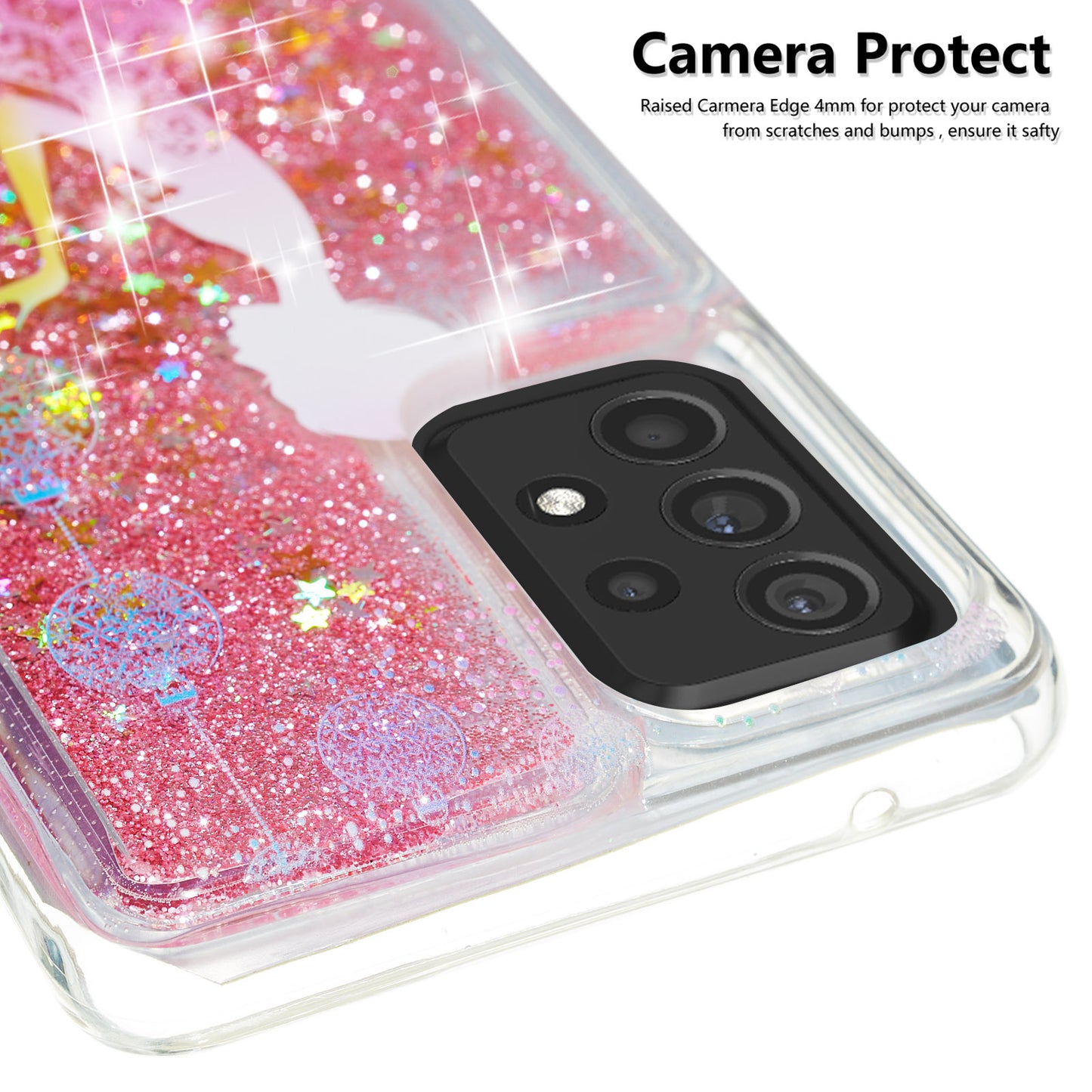 Stylish Pattern Printing Shiny Powder Quicksand TPU Case for Samsung Galaxy A52 4G/5G / A52s 5G