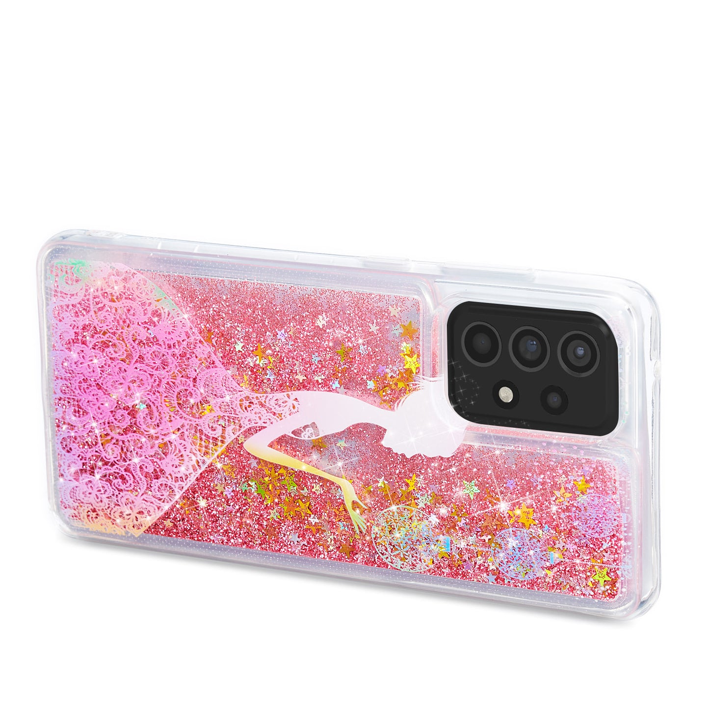 Stylish Pattern Printing Shiny Powder Quicksand TPU Case for Samsung Galaxy A52 4G/5G / A52s 5G