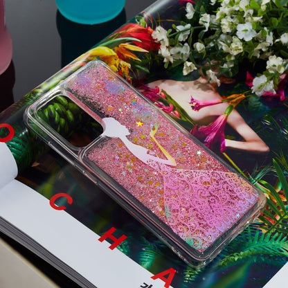 Stylish Pattern Printing Shiny Powder Quicksand TPU Case for Samsung Galaxy A52 4G/5G / A52s 5G