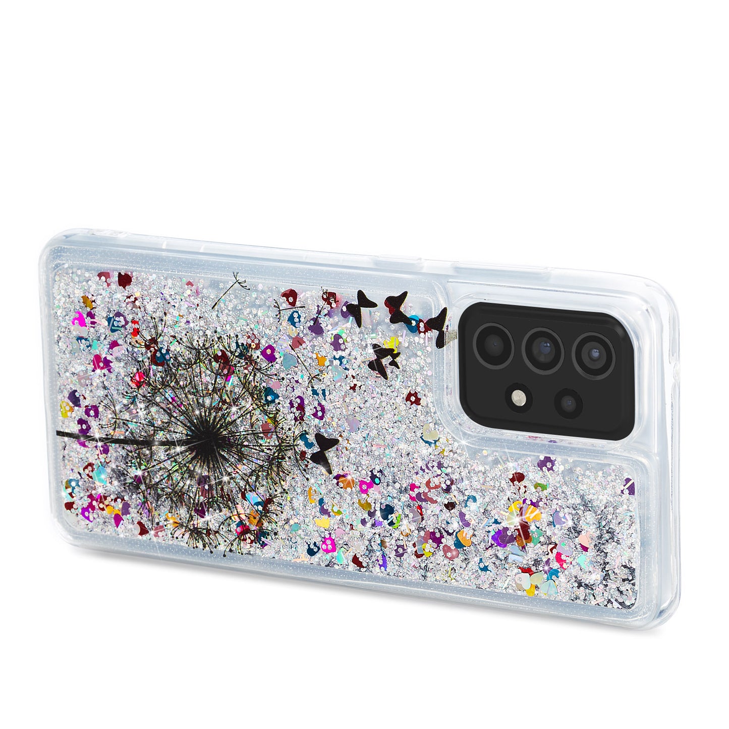 Stylish Pattern Printing Shiny Powder Quicksand TPU Case for Samsung Galaxy A52 4G/5G / A52s 5G