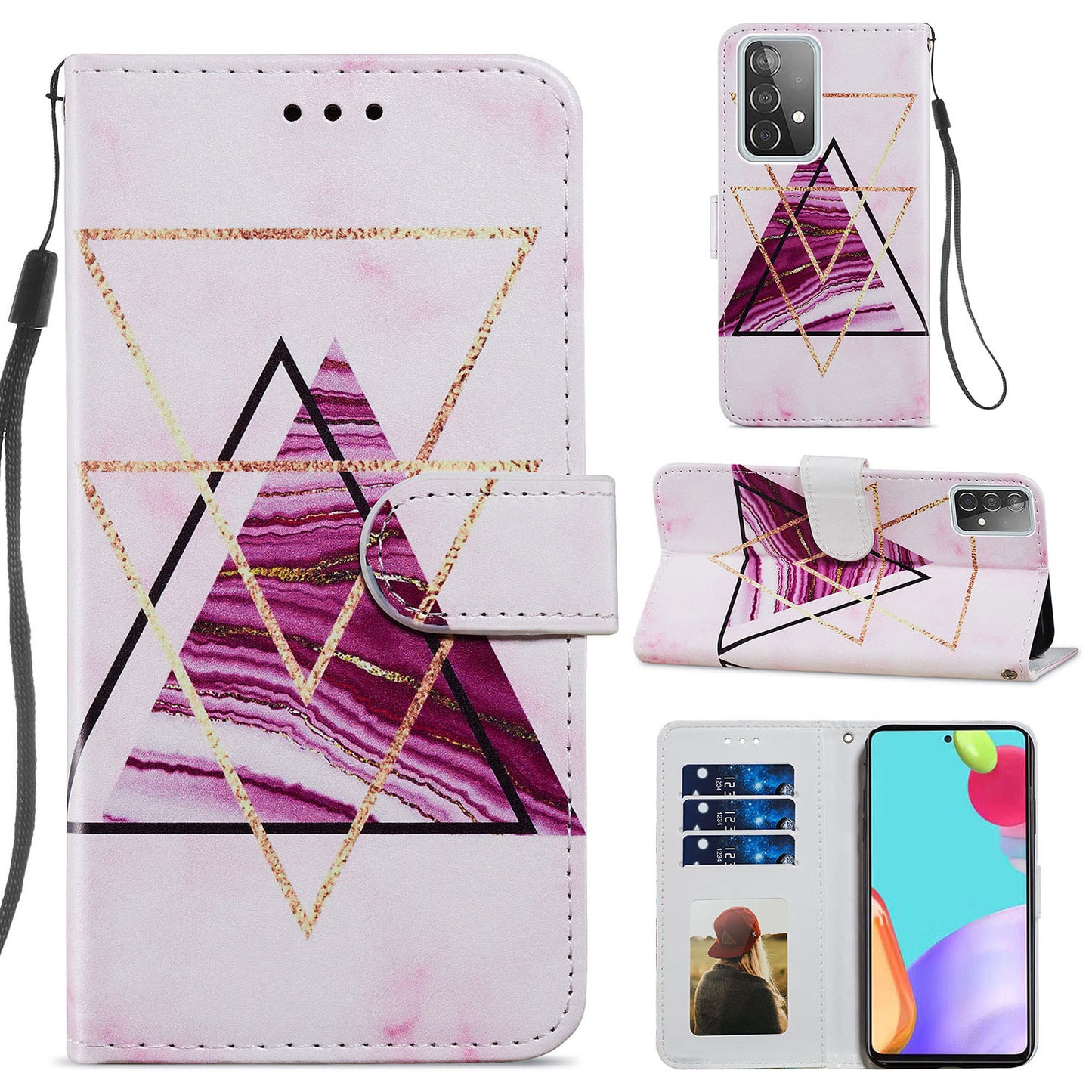 Pattern Printing Magnetic Clasp Wallet Design Leather Phone Case Cover with Stand for Samsung Galaxy A52 4G/5G / A52s 5G