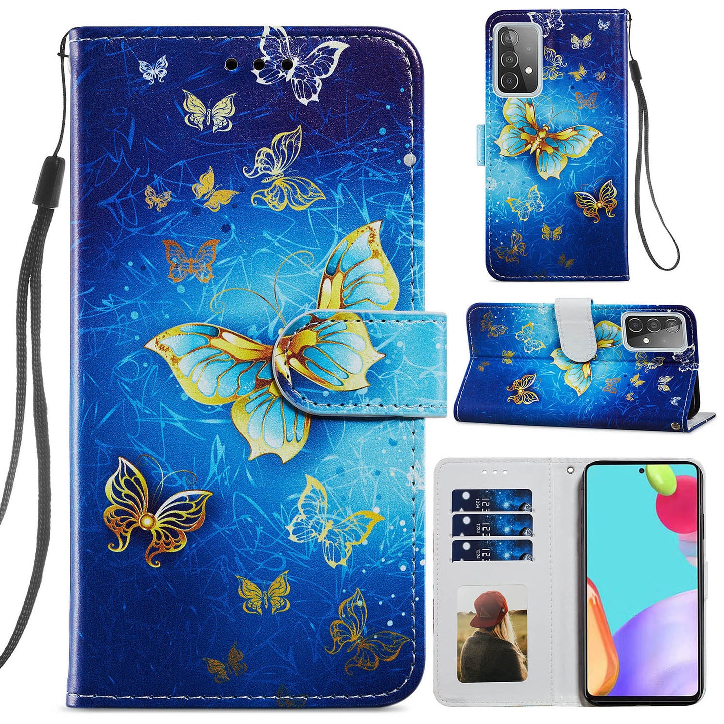 Pattern Printing Magnetic Clasp Wallet Design Leather Phone Case Cover with Stand for Samsung Galaxy A52 4G/5G / A52s 5G