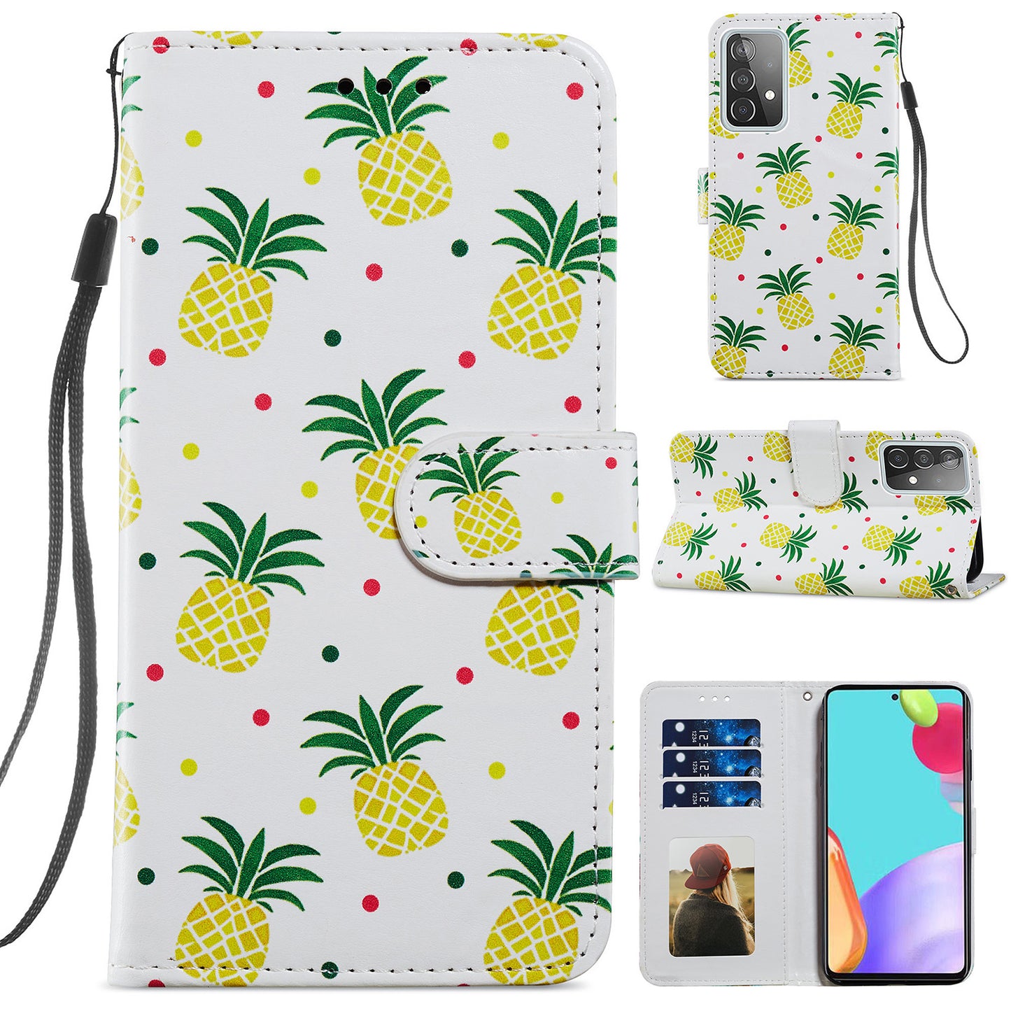 Pattern Printing Magnetic Clasp Wallet Design Leather Phone Case Cover with Stand for Samsung Galaxy A52 4G/5G / A52s 5G