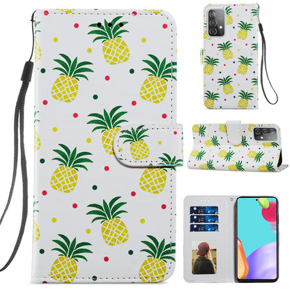 Pattern Printing Magnetic Clasp Wallet Design Leather Phone Case Cover with Stand for Samsung Galaxy A52 4G/5G / A52s 5G