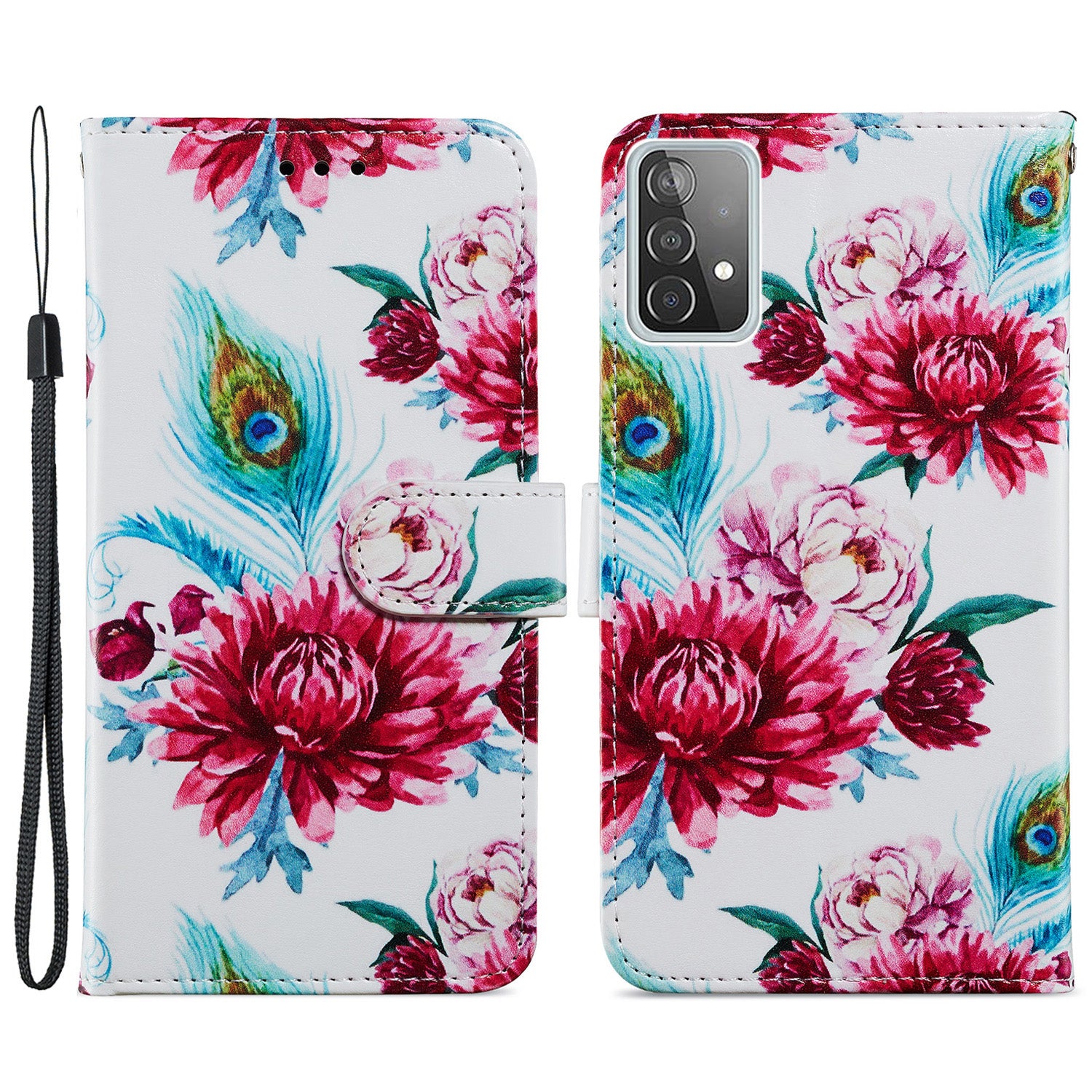 Pattern Printing Magnetic Clasp Wallet Design Leather Phone Case Cover with Stand for Samsung Galaxy A52 4G/5G / A52s 5G