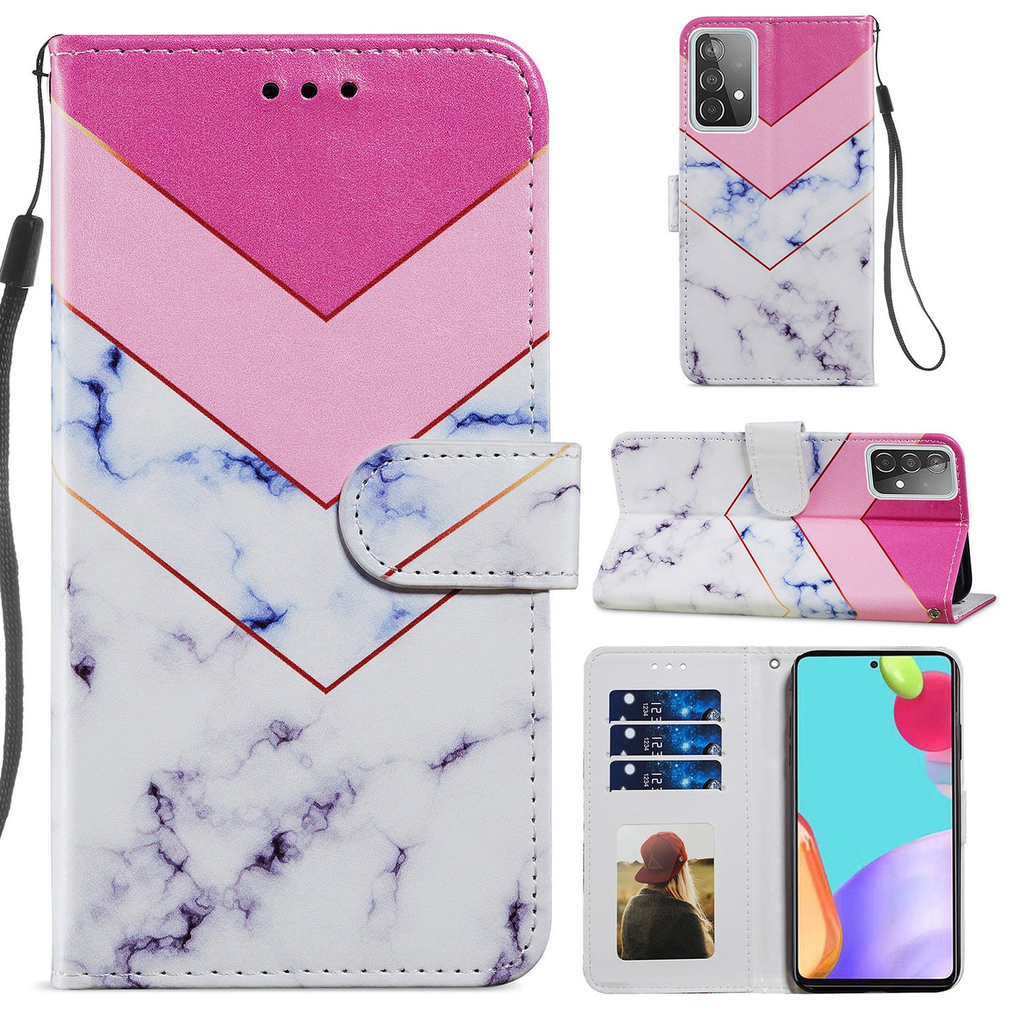 Pattern Printing Magnetic Clasp Wallet Design Leather Phone Case Cover with Stand for Samsung Galaxy A52 4G/5G / A52s 5G