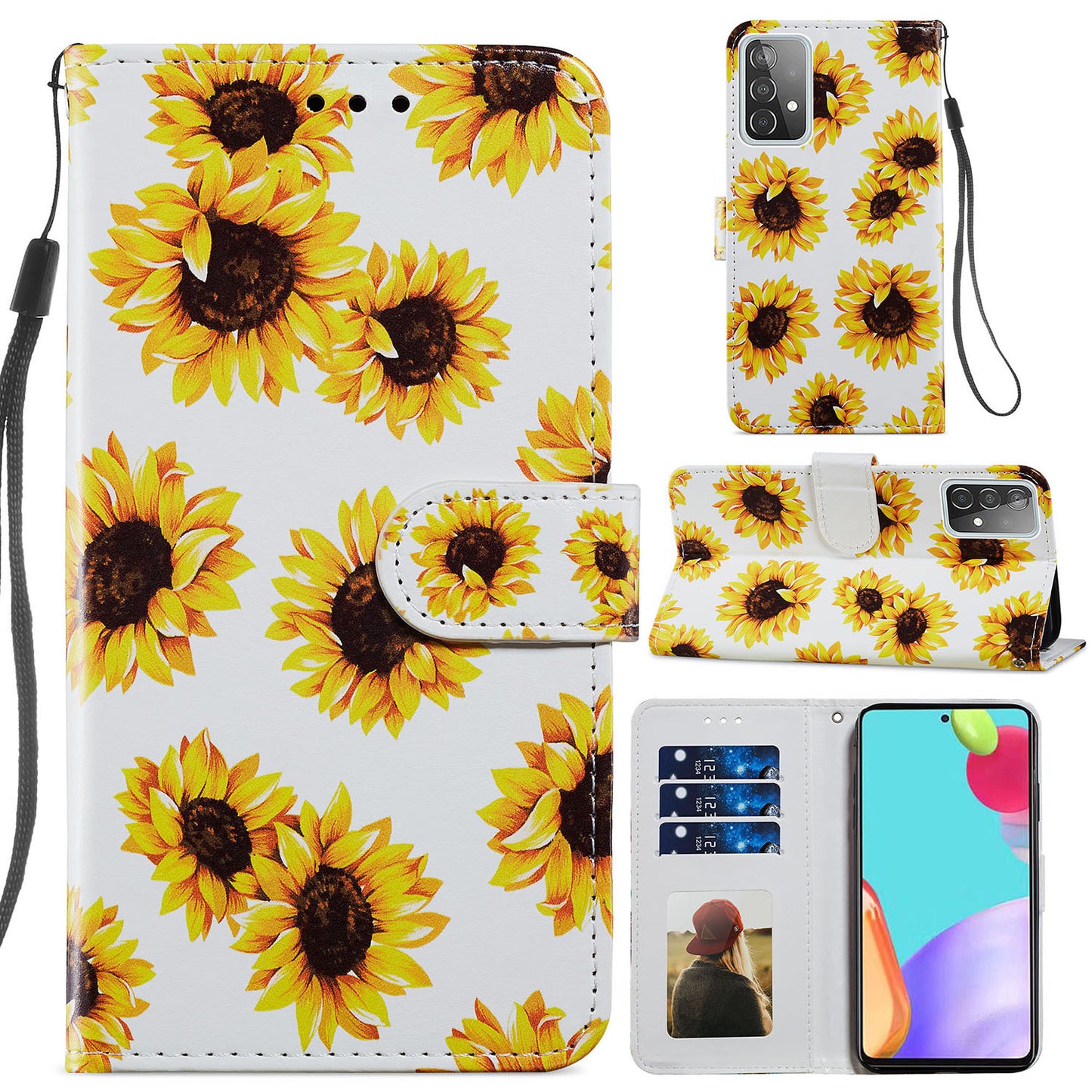 Pattern Printing Magnetic Clasp Wallet Design Leather Phone Case Cover with Stand for Samsung Galaxy A52 4G/5G / A52s 5G