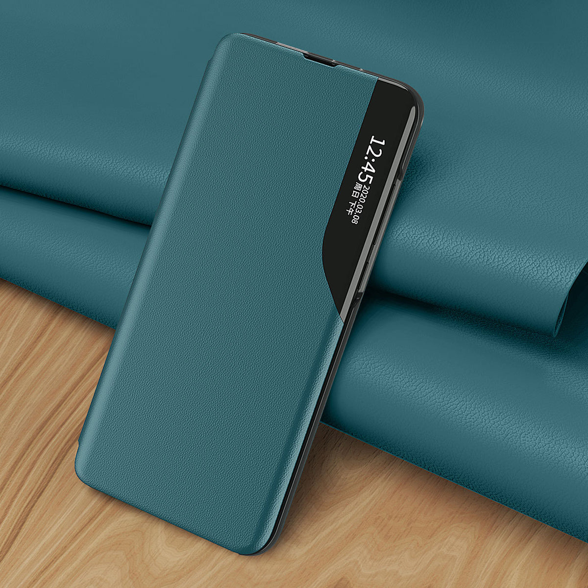 View Window Flip Leather Phone Case Protector Cover with Stand for Samsung Galaxy A22 5G (EU Version)