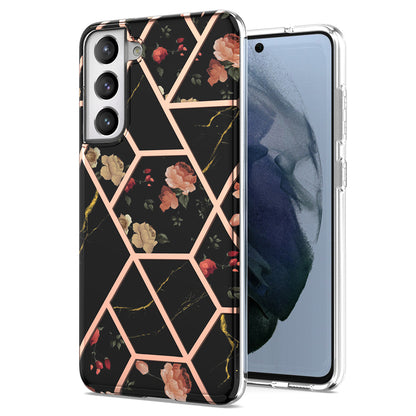 2.0mm IMD IML Electroplating Marble Phone Case Flower Pattern Shell for Samsung Galaxy S21 5G/4G