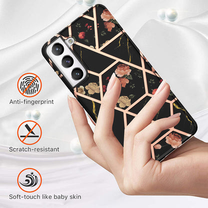 2.0mm IMD IML Electroplating Marble Phone Case Flower Pattern Shell for Samsung Galaxy S21 5G/4G