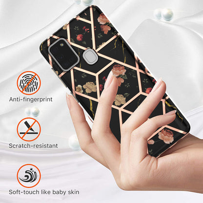 2.0mm IMD IML Electroplating Marble Flower Phone TPU Case for Samsung Galaxy A21s