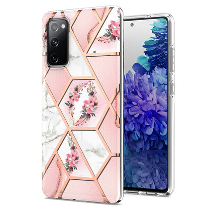 2.0mm IMD IML Flower Pattern Shell Electroplating Marble Phone Case for Samsung Galaxy S20 FE 2022/S20 FE 4G/S20 FE 5G/S20 Lite