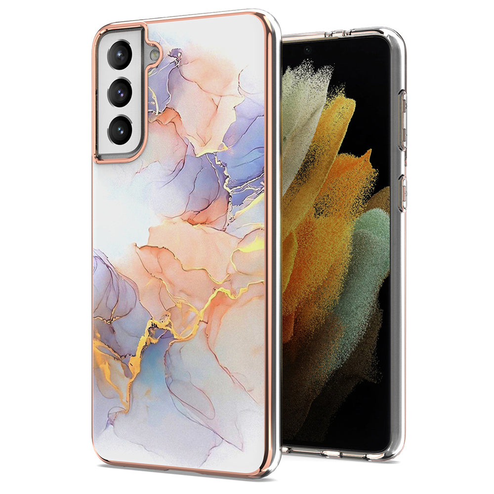A Series Anti-Scratch Electroplating Slim TPU Drop Protection Cell Phone Case for Samsung Galaxy S21+ 5G