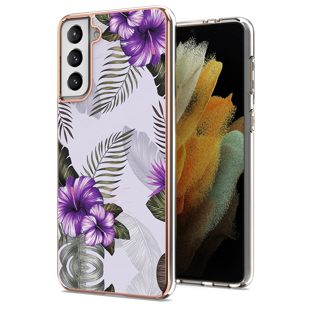 A Series Anti-Scratch Electroplating Slim TPU Drop Protection Cell Phone Case for Samsung Galaxy S21+ 5G