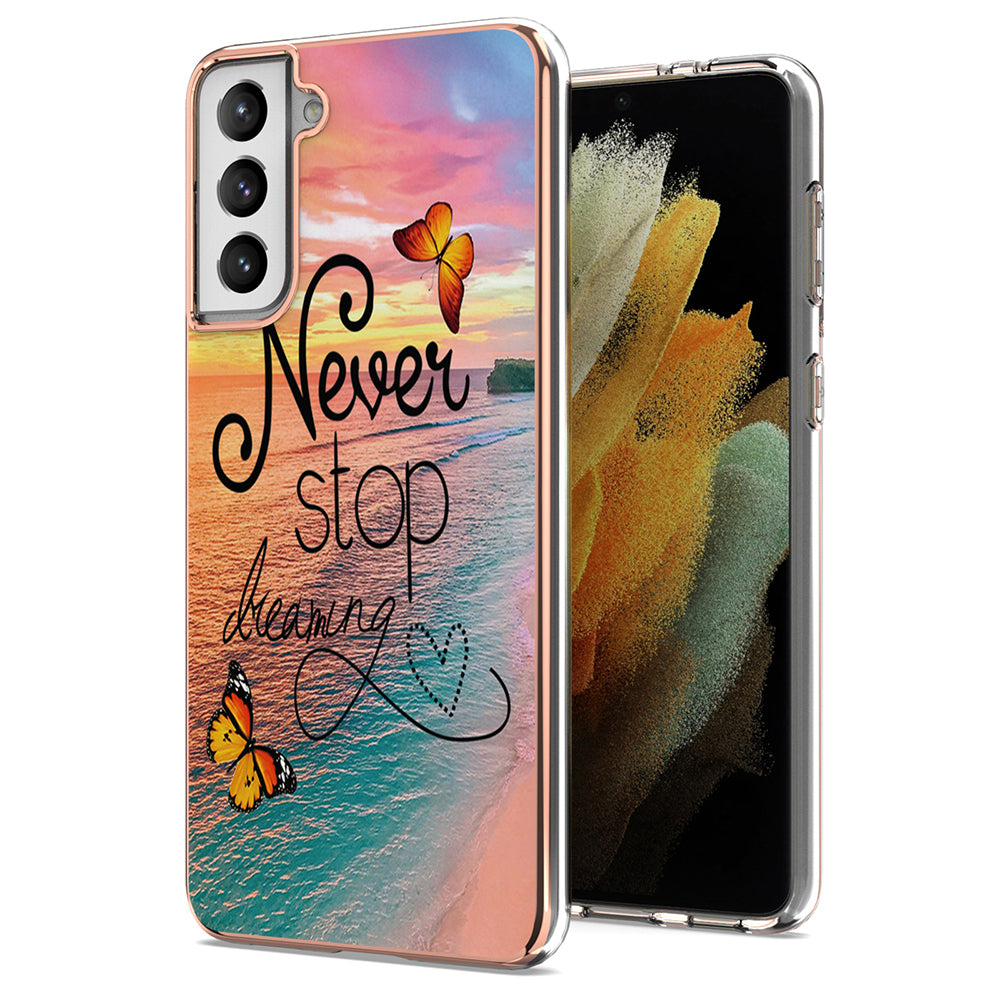A Series Anti-Scratch Electroplating Slim TPU Drop Protection Cell Phone Case for Samsung Galaxy S21+ 5G