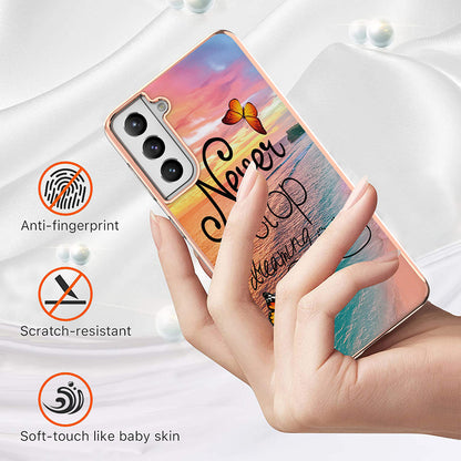 A Series Anti-Scratch Electroplating Slim TPU Drop Protection Cell Phone Case for Samsung Galaxy S21+ 5G