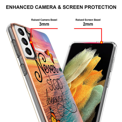 A Series Anti-Scratch Electroplating Slim TPU Drop Protection Cell Phone Case for Samsung Galaxy S21+ 5G