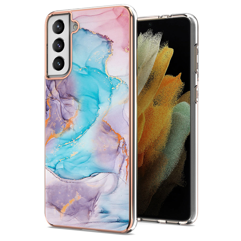 A Series Anti-Scratch Electroplating Slim TPU Drop Protection Cell Phone Case for Samsung Galaxy S21+ 5G