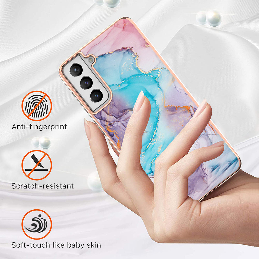A Series Anti-Scratch Electroplating Slim TPU Drop Protection Cell Phone Case for Samsung Galaxy S21+ 5G