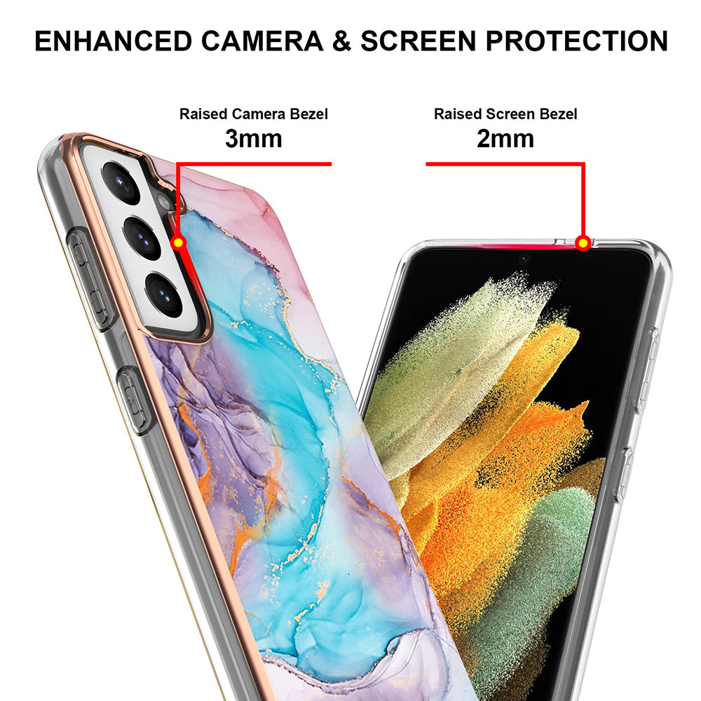 A Series Anti-Scratch Electroplating Slim TPU Drop Protection Cell Phone Case for Samsung Galaxy S21+ 5G