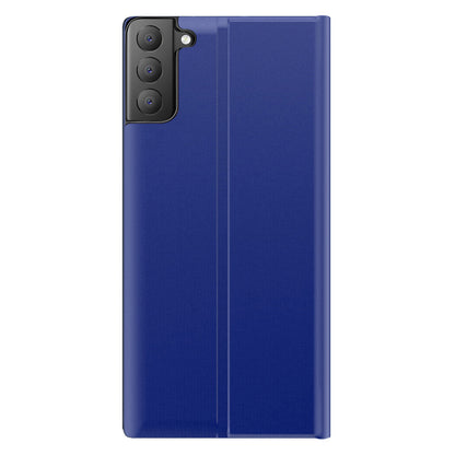 View Window Anti-fall Leather Protective Shell with Stand for Samsung Galaxy S21 FE