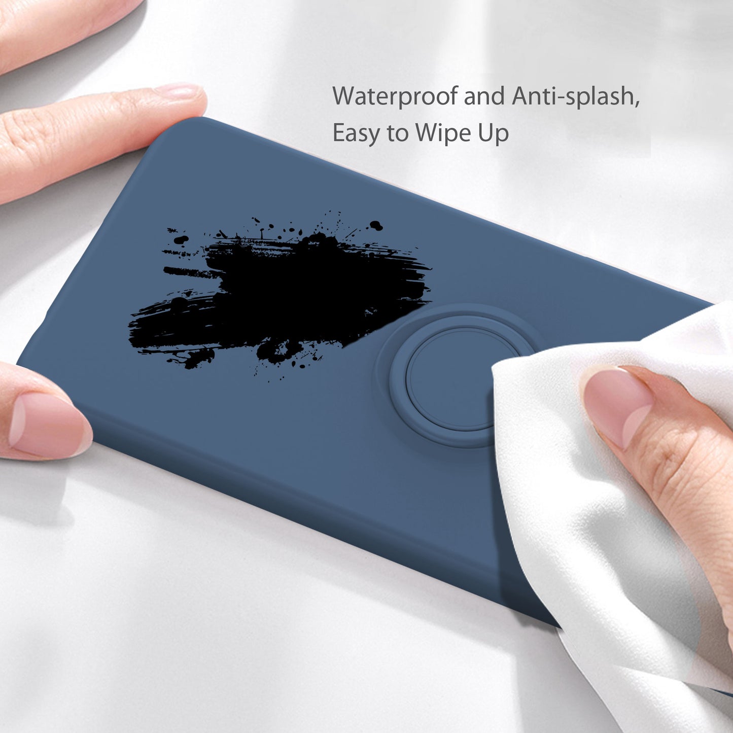 Ring Holder Kickstand Design Liquid Silicone Phone Case with Strap for Samsung Galaxy A52 4G/5G / A52s 5G