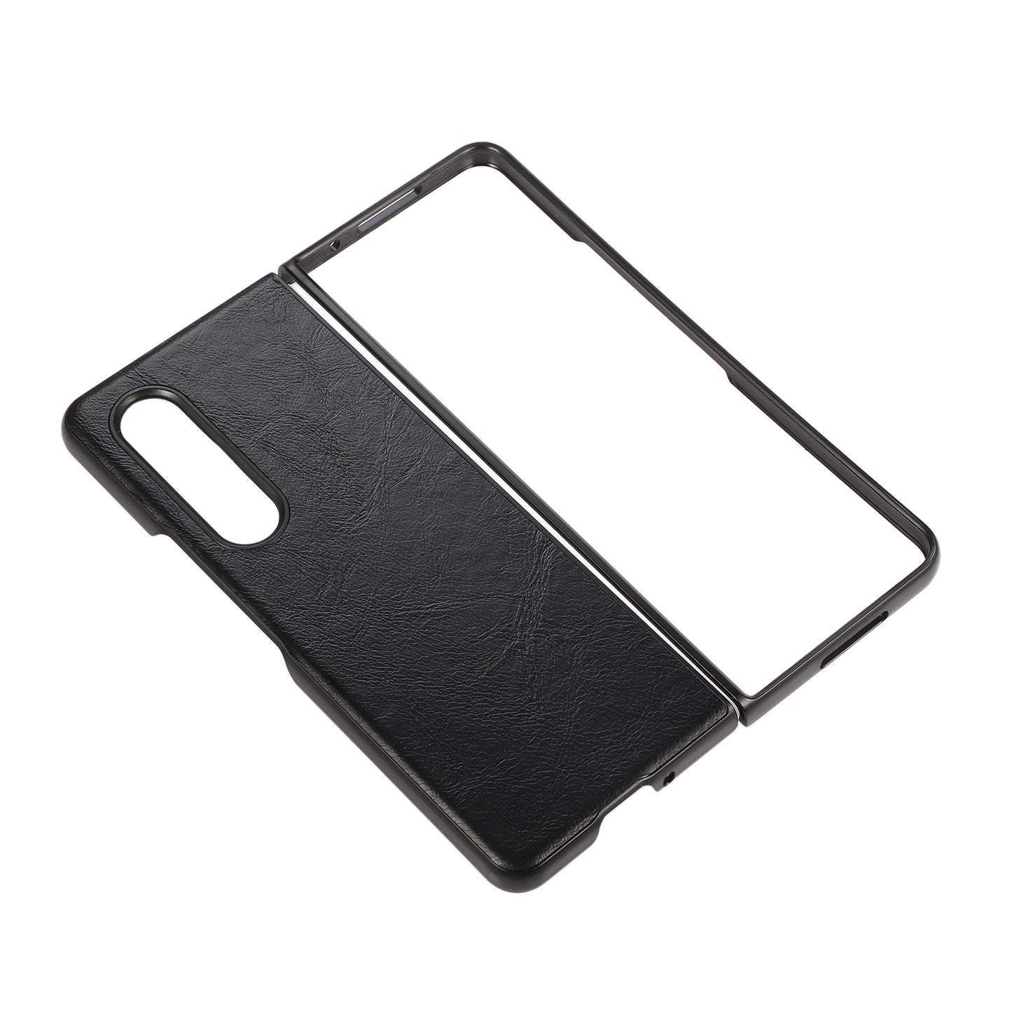 Textured PU Leather Coated Hard PC Hybrid Phone Case Cover for Samsung Galaxy Z Fold3 5G