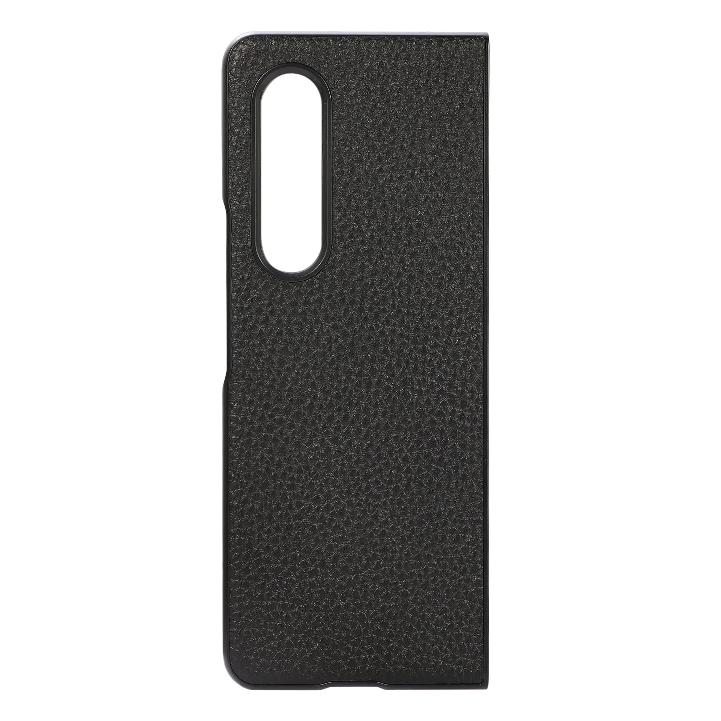 Litchi Texture Genuine Leather Coated PC Phone Case Protector for Samsung Galaxy Z Fold3 5G