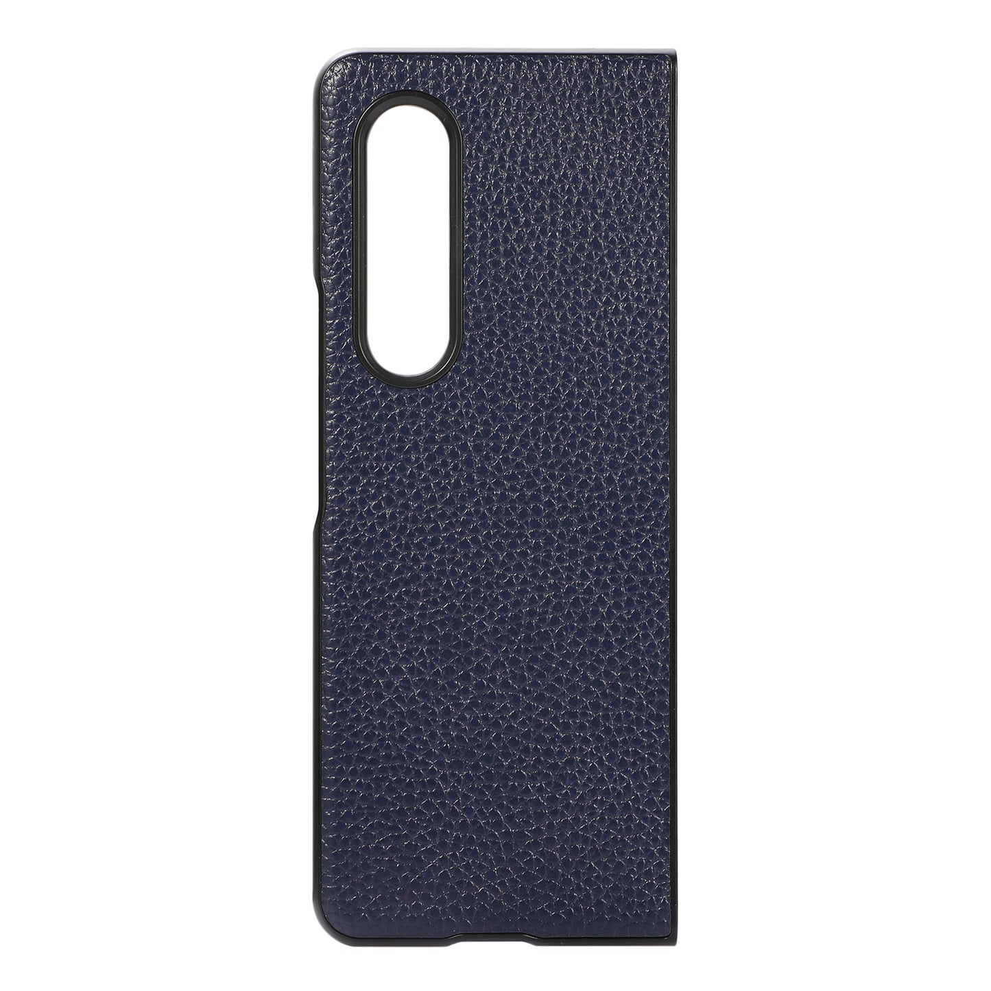 Litchi Texture Genuine Leather Coated PC Phone Case Protector for Samsung Galaxy Z Fold3 5G