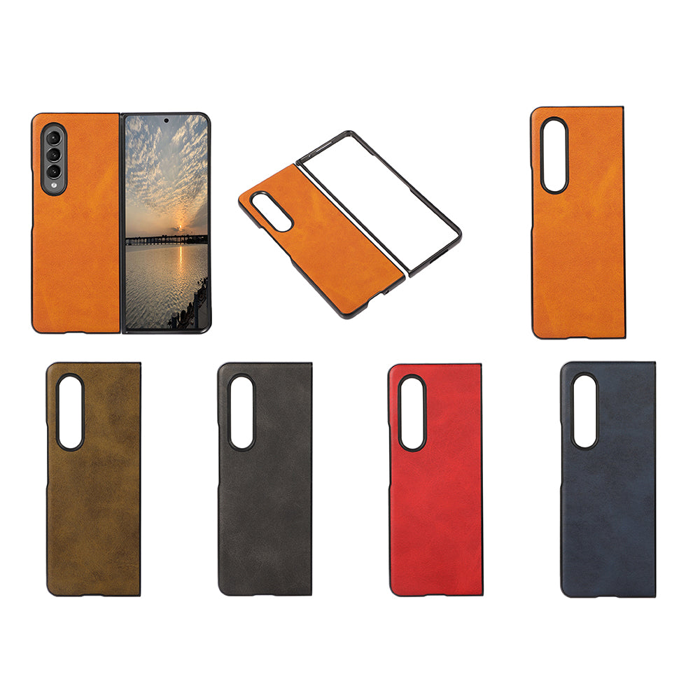 Leather Coated Phone Cover Case for Samsung Galaxy Z Fold3 5G