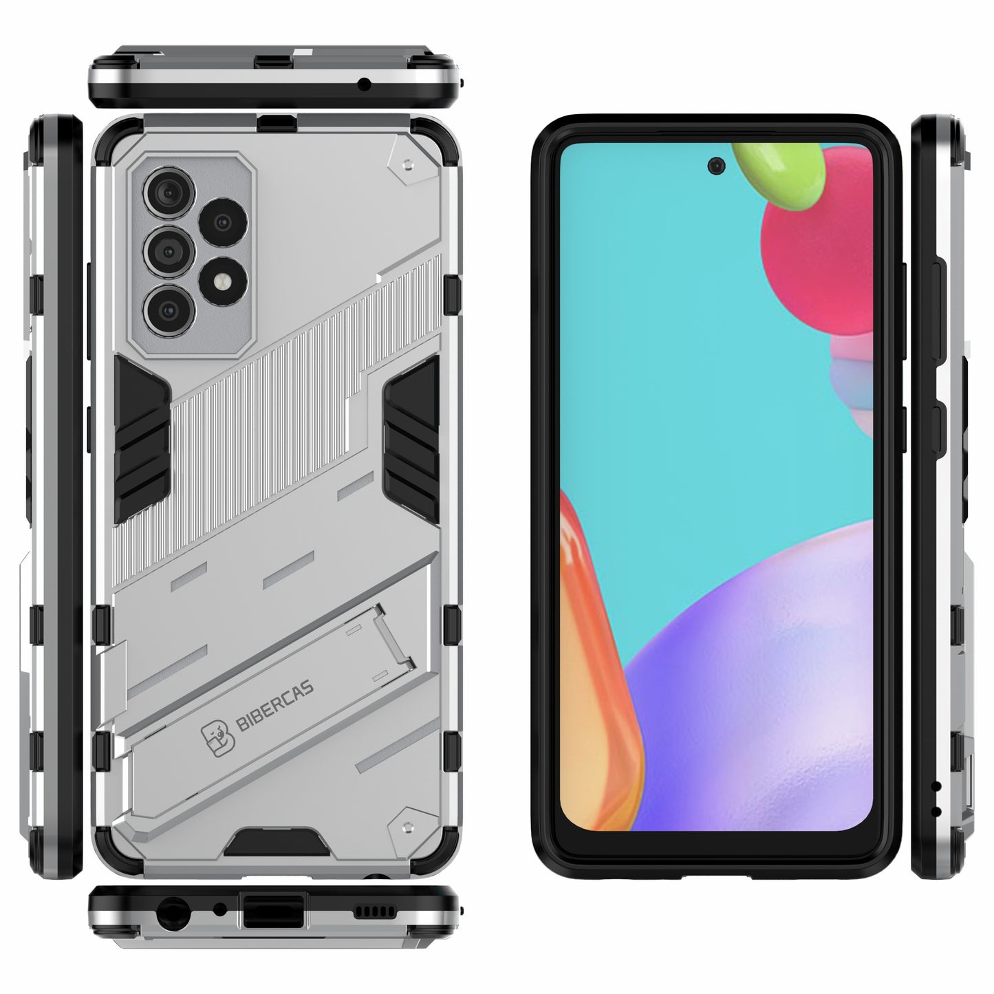 Armor Shockproof Military Hard PC + TPU Bumper Hybrid Protective Cover for Samsung Galaxy A52 4G/5G / A52s 5G