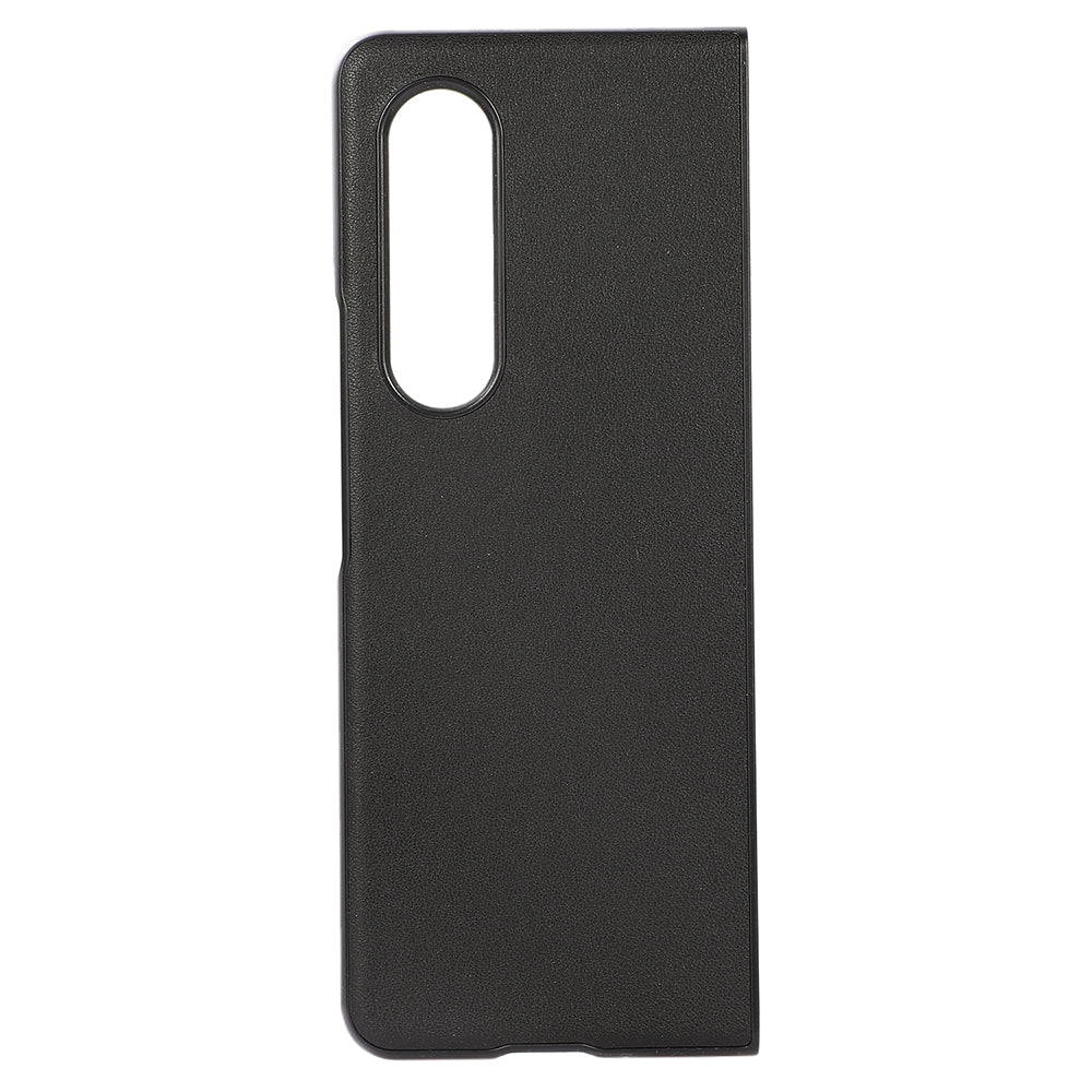 PC + Genuine Leather Back Phone Case Cover for Samsung Galaxy Z Fold3 5G Close-Fit 180-Degree Folding